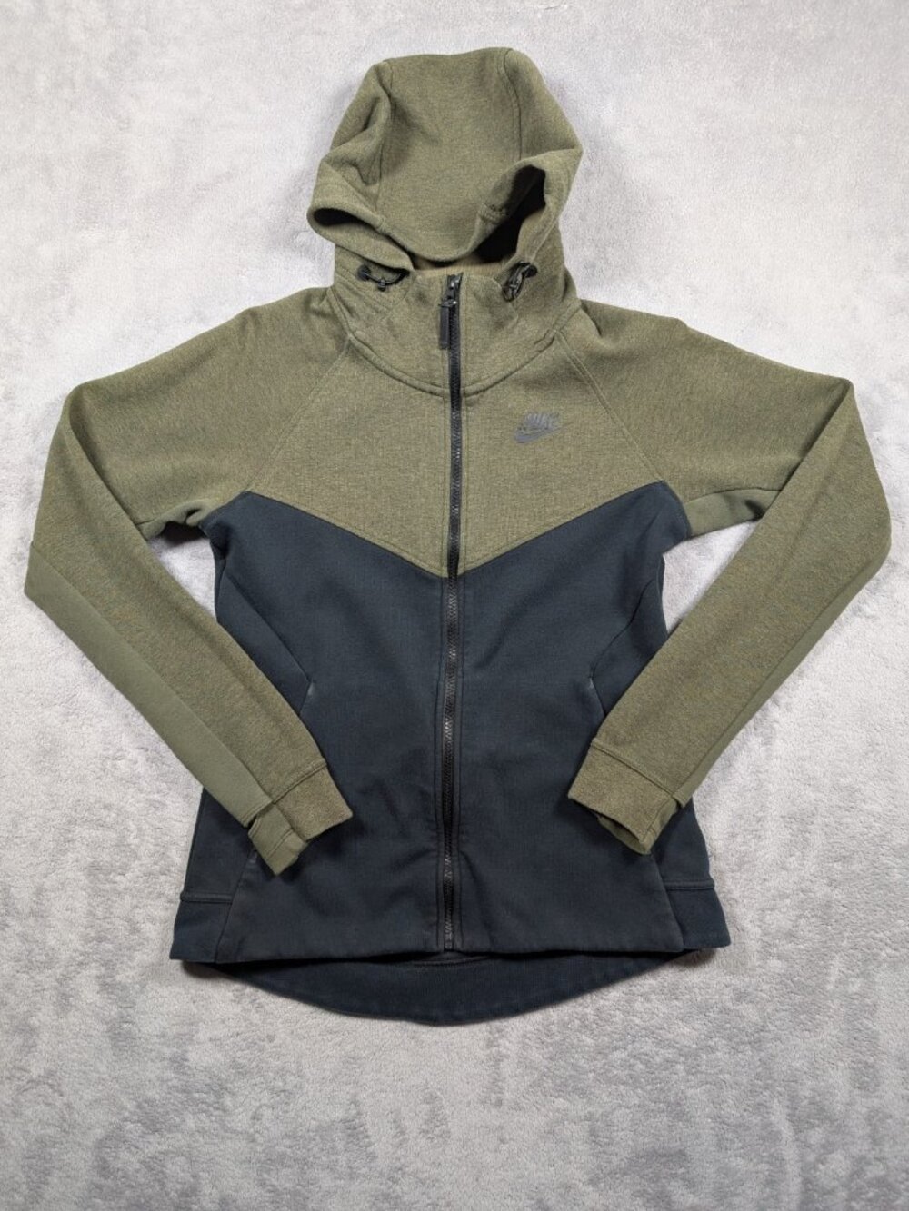 Nike Tech Fleece Jacket Youth Girls Sz Small Green Performance Active Streetwear
